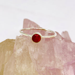 Ruby Round Faceted Fine Band RingR3754-RU - Nature's Magick