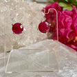 Ruby round faceted stud earrings KEGJ921 - Nature's Magick