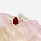 Ruby Teardrop Faceted Fine Band Ring R3691-RU - Nature's Magick