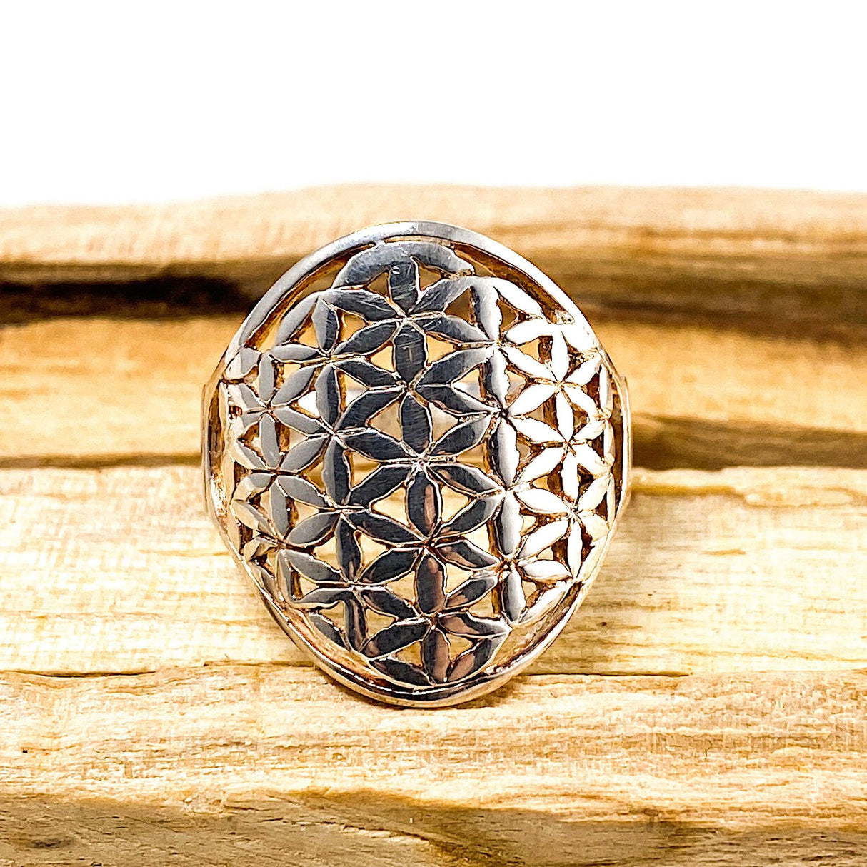 Sacred Geometry - Flower of Life - Sterling Silver Ring RG341 - Nature's Magick