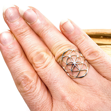 Sacred Geometry - Seed of Life - Sterling Silver Ring RG342 - Nature's Magick