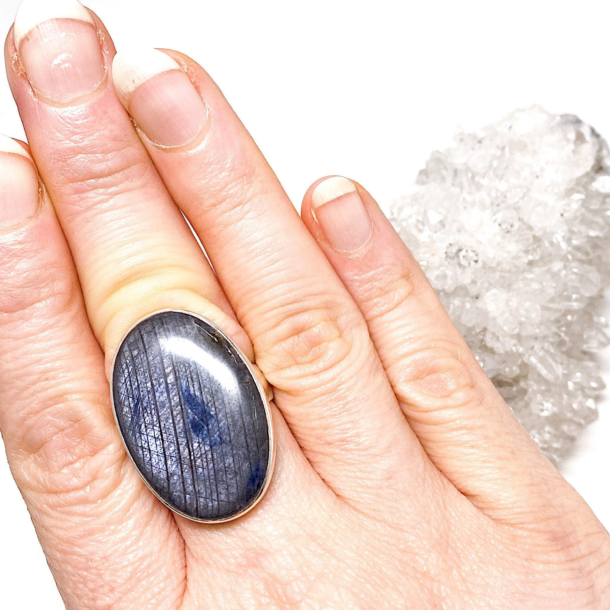 Sapphire cabochon oval ring s.10 KRGJ1615 - Nature's Magick