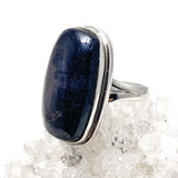 Sapphire cabochon rectangle ring with split band s.10 KRGJ1617 - Nature's Magick