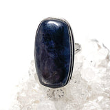 Sapphire cabochon rectangle ring with split band s.10 KRGJ1617 - Nature's Magick