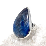 Sapphire teardrop beaten band ring s.9 KRGJ1618 - Nature's Magick