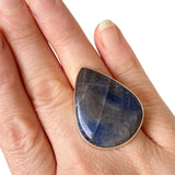 Sapphire teardrop beaten band ring s.9 KRGJ1618 - Nature's Magick