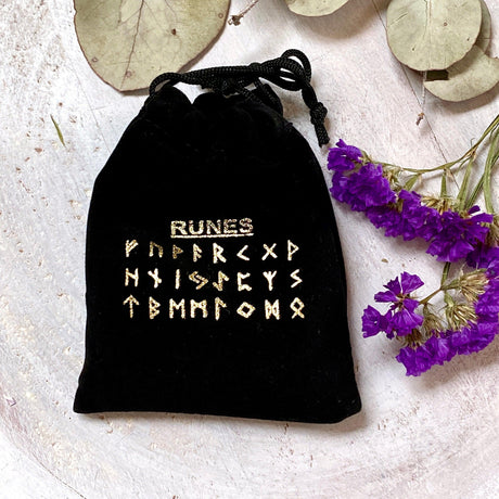 Set of 24 Runes in Black Velvet Bag BVR - Nature's Magick