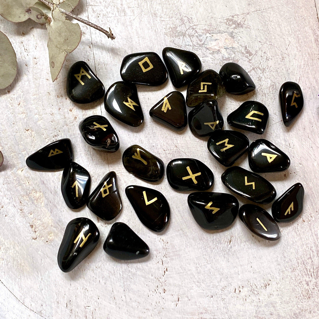 Set of 24 Runes in Black Velvet Bag BVR - Nature's Magick