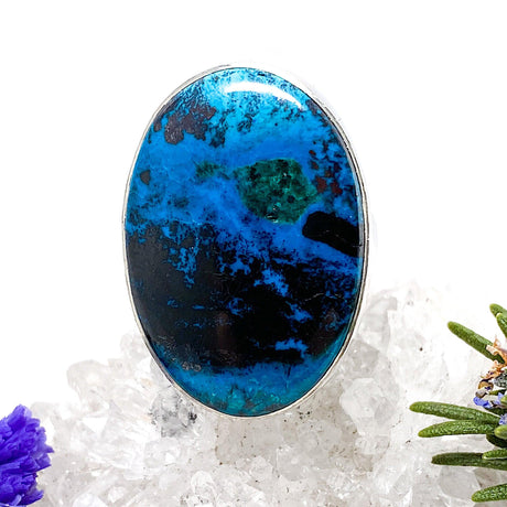 Shattuckite Oval Cabochon Ring Size 8 KRGJ503 - Nature's Magick