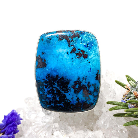 Shattuckite Square Cabochon Ring Size 11 KRGJ389 - Nature's Magick