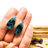 Shattuckite teardrop cabochon earrings KEGJ553 - Nature's Magick