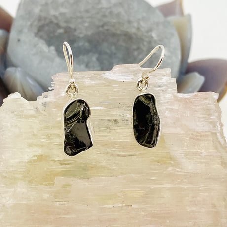 Shungite raw earrings KEGJ937 - Nature's Magick