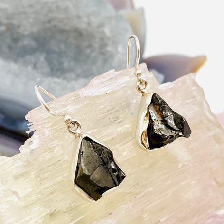 Shungite raw earrings KEGJ939 - Nature's Magick