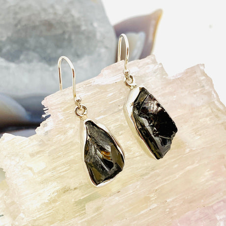 Shungite raw earrings KEGJ940 - Nature's Magick