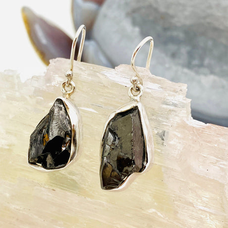 Shungite raw earrings KEGJ940 - Nature's Magick