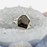 Shungite raw ring with split band s.9.5 KRGJ1920 - Nature's Magick