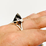 Shungite raw ring with split band s.9.5 KRGJ1920 - Nature's Magick