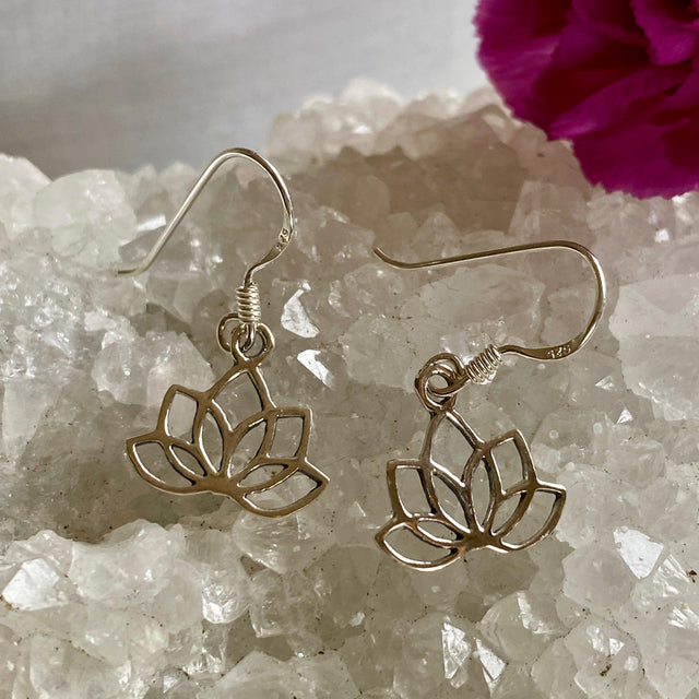 Silver Lotus earrings SE1021 - Nature's Magick