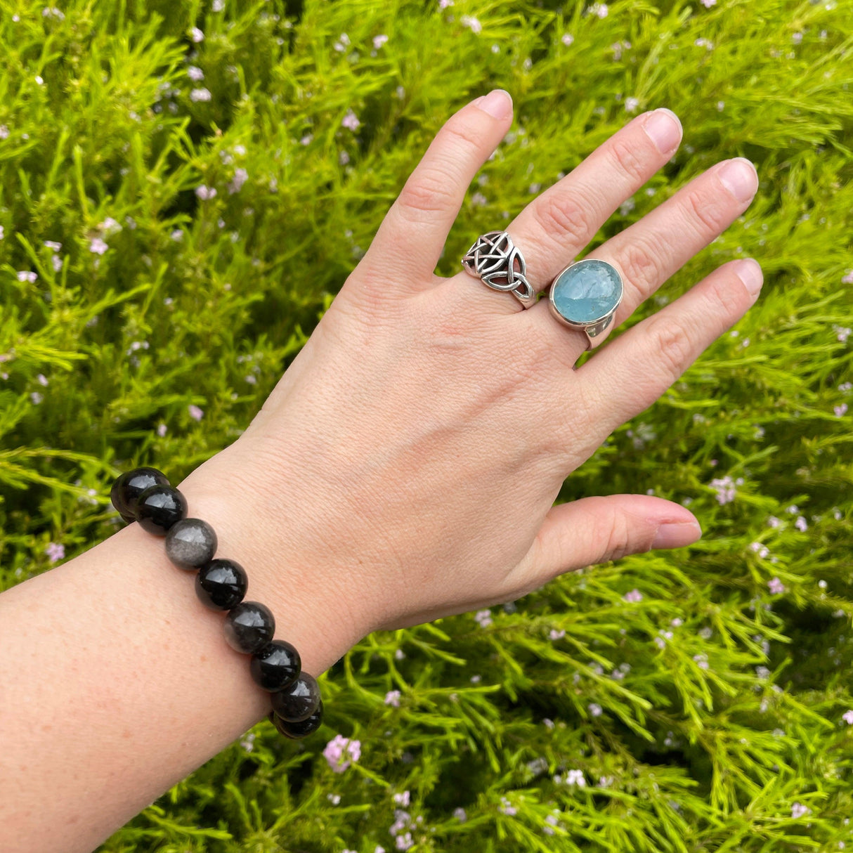 Silver Sheen Obsidian Bracelet - Nature's Magick