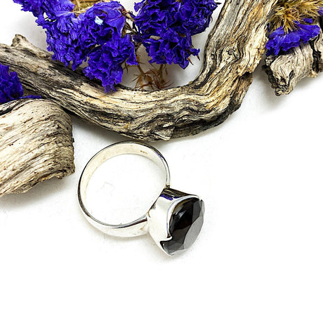 Smokey Quartz faceted oval ring s.9.5 KRGJ1172 - Nature's Magick