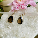 Smokey Quartz faceted teardrop earrings KEGJ790 - Nature's Magick