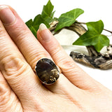 Smokey Quartz oval laser faceted ring s.9.5 KRGJ975 - Nature's Magick