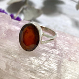 Spessartine Garnet faceted oval ring s.8 KRGJ2420 - Nature's Magick