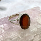 Spessartine Garnet faceted oval ring s.8 KRGJ2420 - Nature's Magick