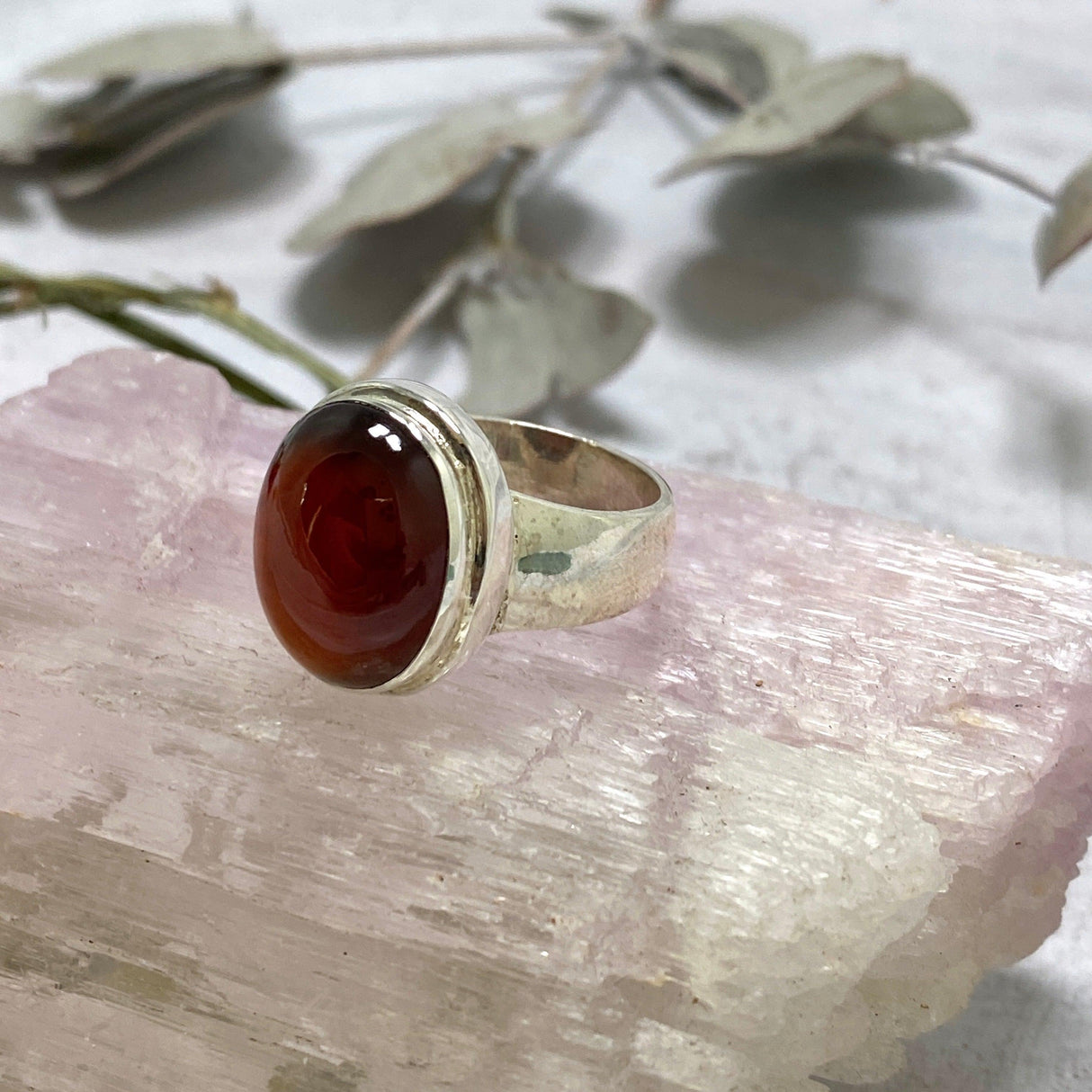 Spessartine Garnet oval ring s.7 KRGJ2428 - Nature's Magick