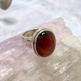 Spessartine Garnet oval ring s.7 KRGJ2428 - Nature's Magick