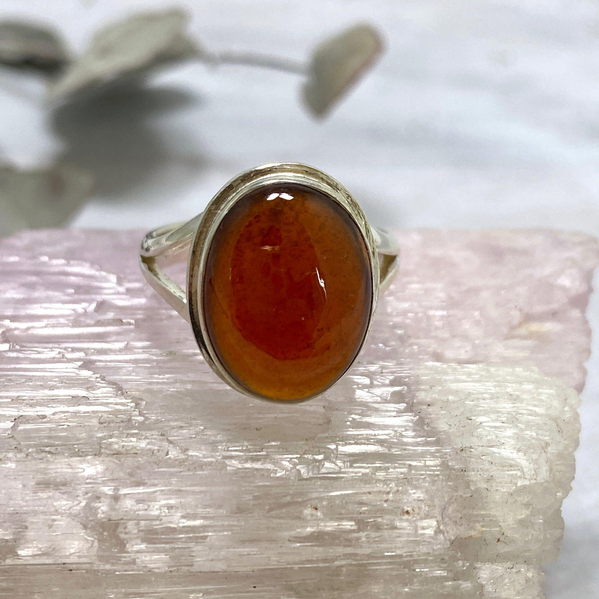 Spessartine Garnet oval ring s.9 KRGJ2430 - Nature's Magick