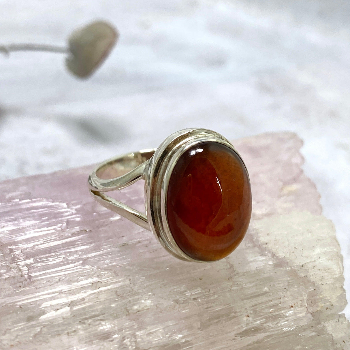 Spessartine Garnet oval ring s.9 KRGJ2430 - Nature's Magick