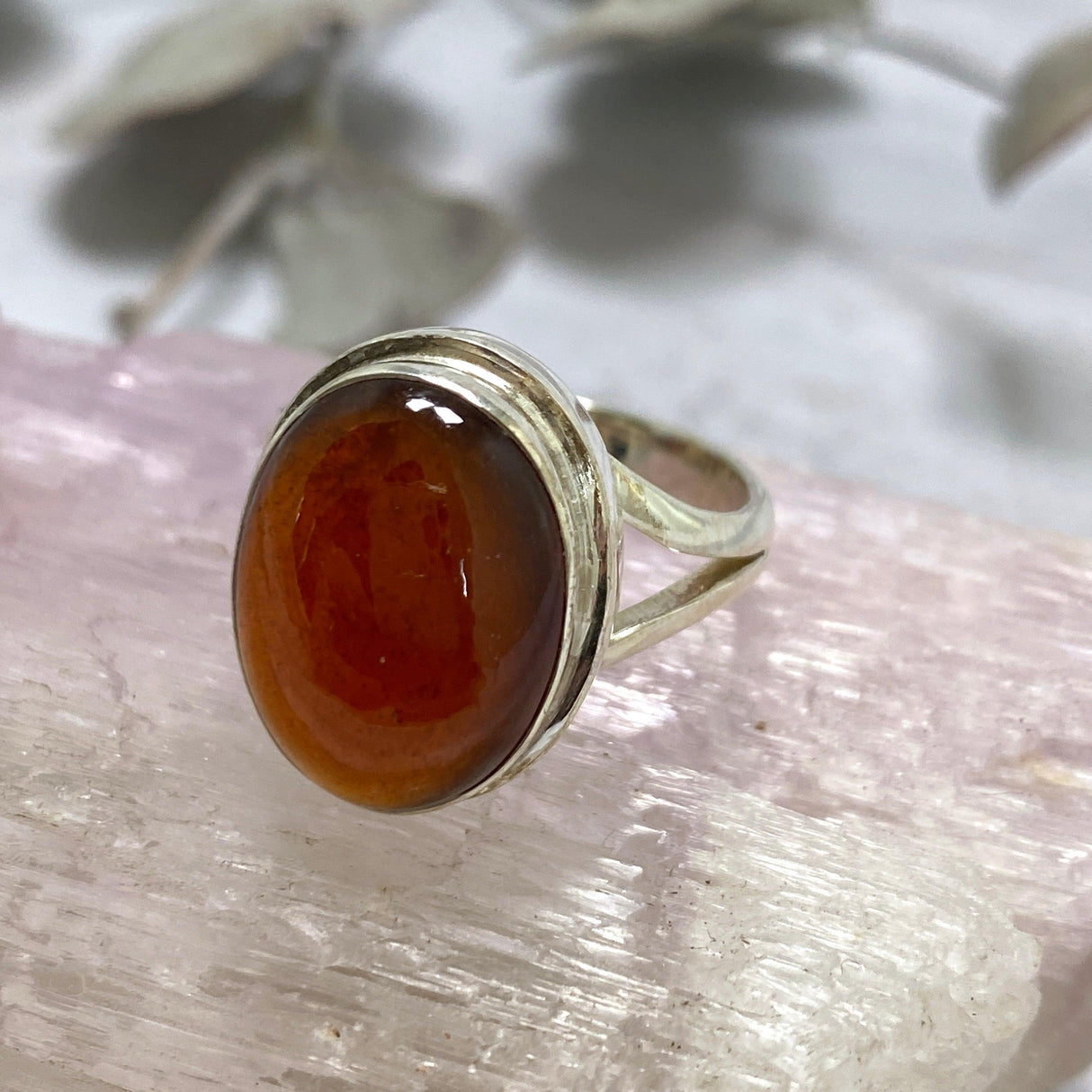 Spessartine Garnet oval ring s.9 KRGJ2430 - Nature's Magick