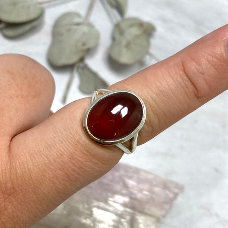 Spessartine Garnet oval ring s.9 KRGJ2430 - Nature's Magick