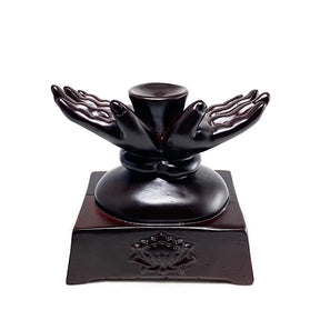 Sphere stand - open hands with lotus SPH08 - Nature's Magick