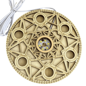 Sphere stand - Wooden merkaba LED light DSD-15 - Nature's Magick