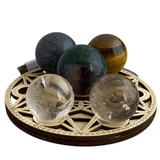 Sphere stand - Wooden merkaba LED light DSD-15 - Nature's Magick