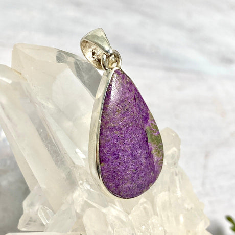 Stichtite in Serpentine (Atlantasite) teardrop pendant KPGJ3303 - Nature's Magick