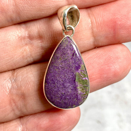 Stichtite in Serpentine (Atlantasite) teardrop pendant KPGJ3303 - Nature's Magick