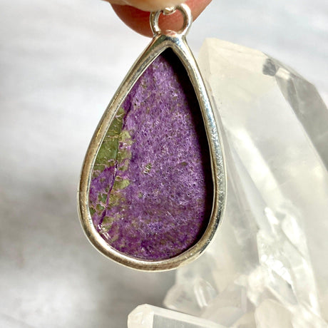 Stichtite in Serpentine (Atlantasite) teardrop pendant KPGJ3303 - Nature's Magick