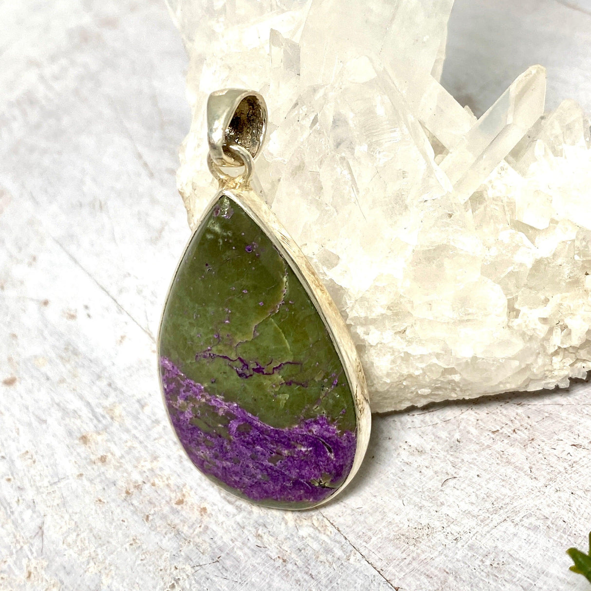 Stichtite teardrop cabochon pendant KPGJ2490 - Nature's Magick