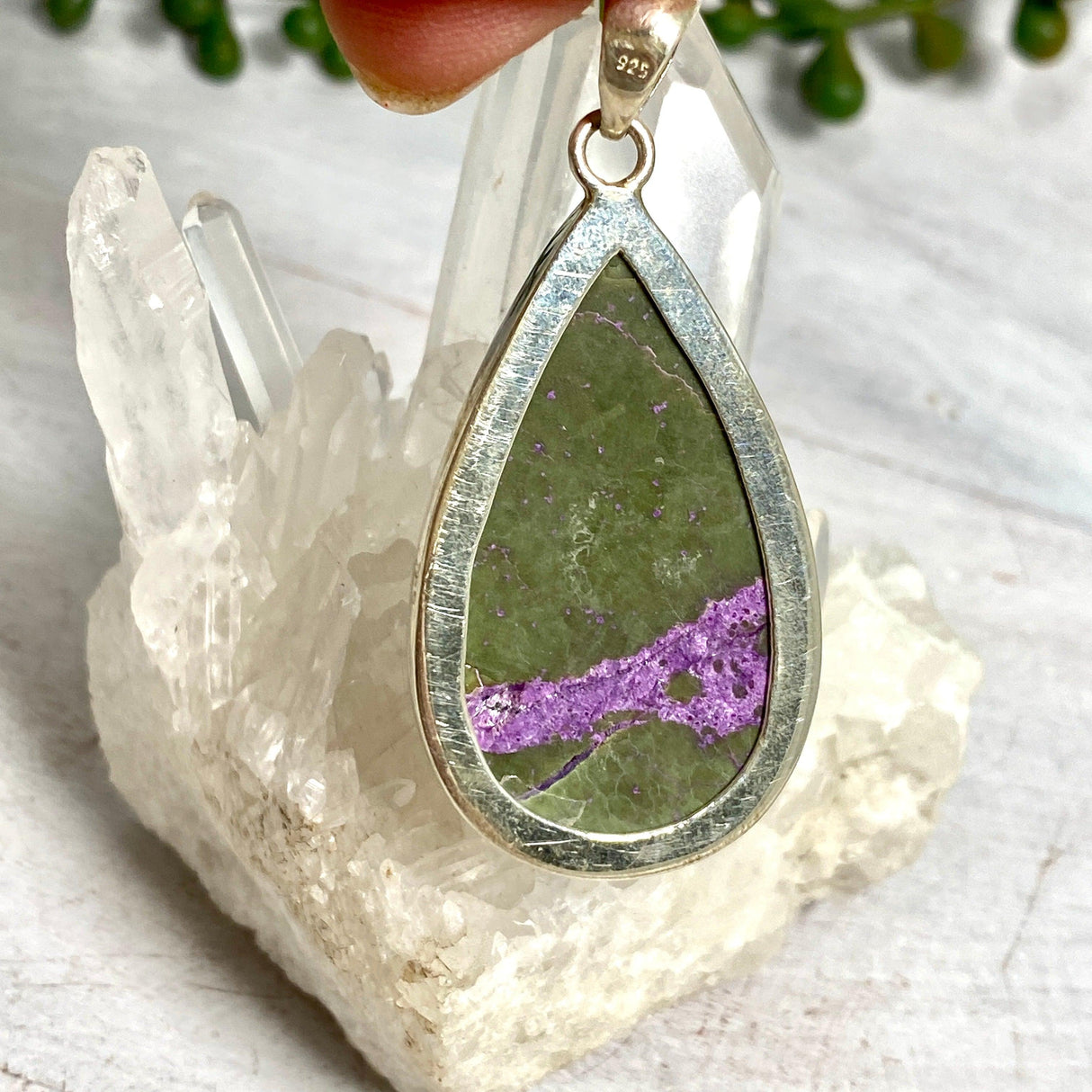 Stichtite teardrop cabochon pendant KPGJ2490 - Nature's Magick