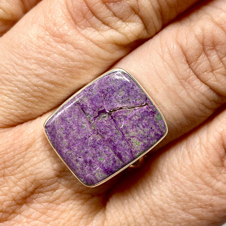 Stitchtite in Serpentine (Atlantasite) rectangular ring s.7 KRGJ2615 - Nature's Magick