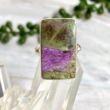 Stitchtite in Serpentine (Atlantasite) rectangular ring s.8 KRGJ2617 - Nature's Magick