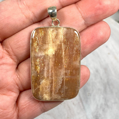 Sunstone large square pendant KPGJ2967 - Nature's Magick