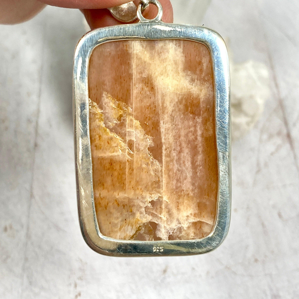 Sunstone large square pendant KPGJ2967 - Nature's Magick