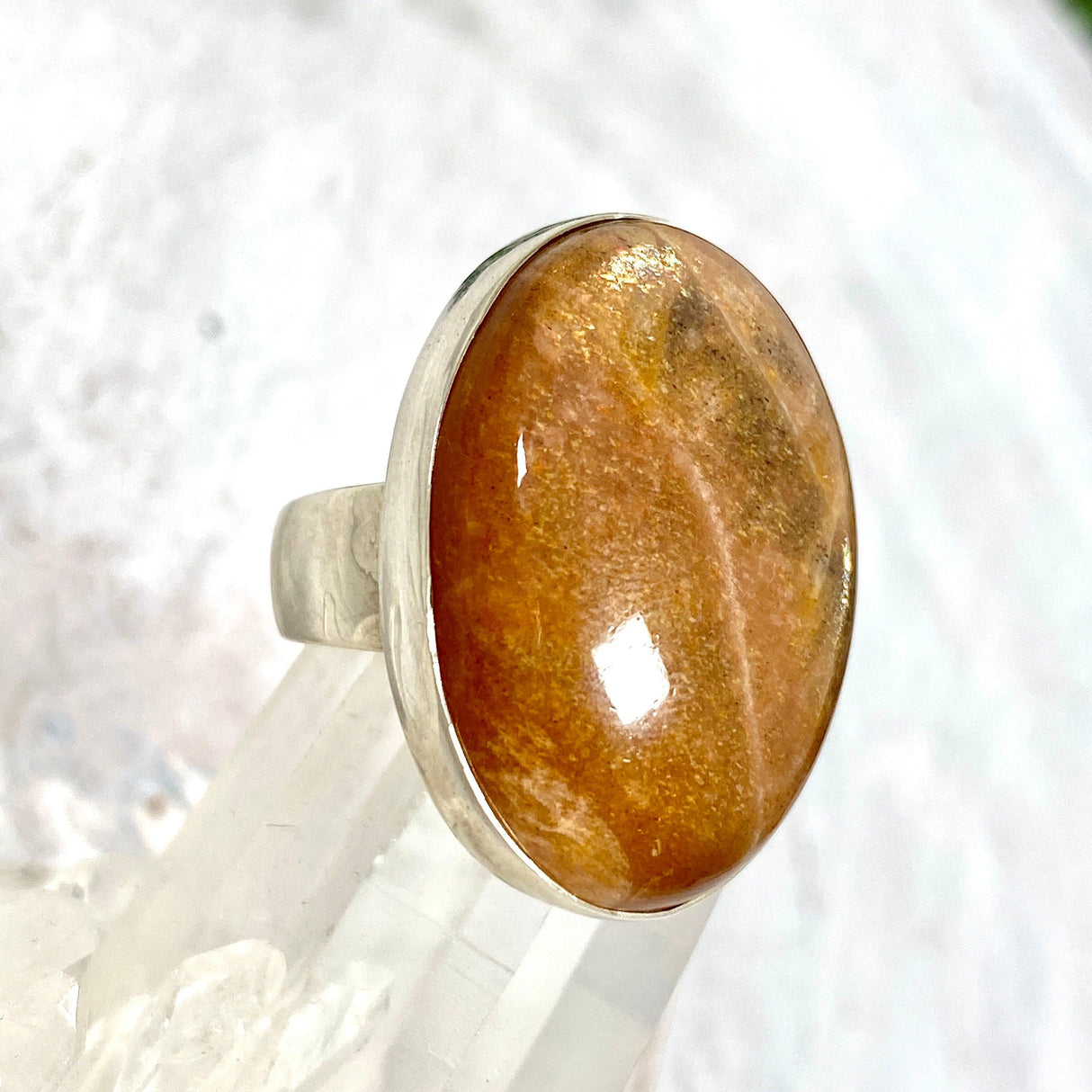 Sunstone oval ring s.8 KPGJ196 - Nature's Magick