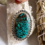 Tibetan Turquoise oval pendant KPGJ3205 - Nature's Magick