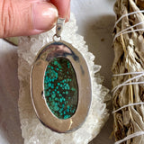 Tibetan Turquoise oval pendant KPGJ3205 - Nature's Magick