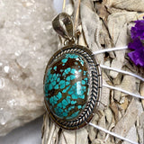 Tibetan Turquoise oval pendant KPGJ3206 - Nature's Magick